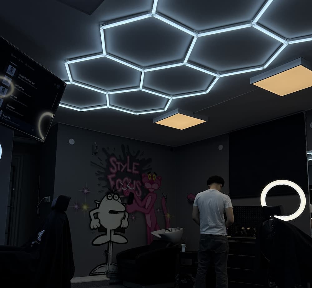 Stylish and modern interior of StyleFocus Barbershop